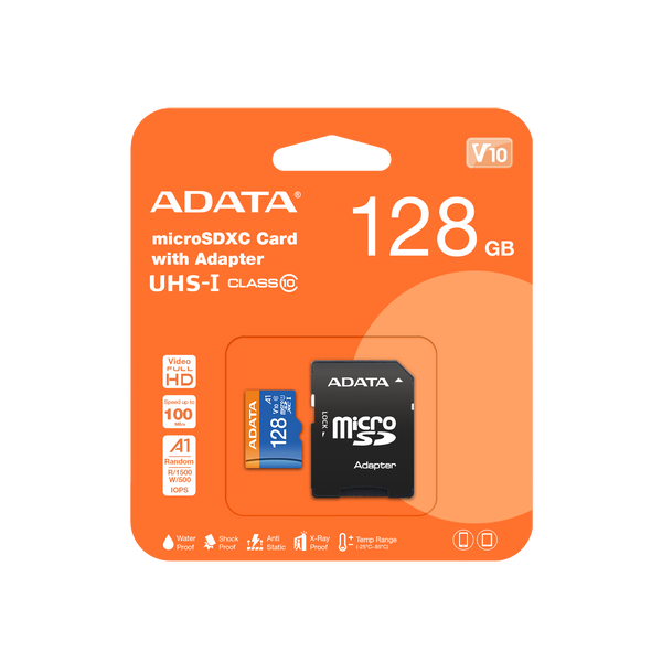 ADATA Premier 128GB MicroSDXC Card with Adapter, V10