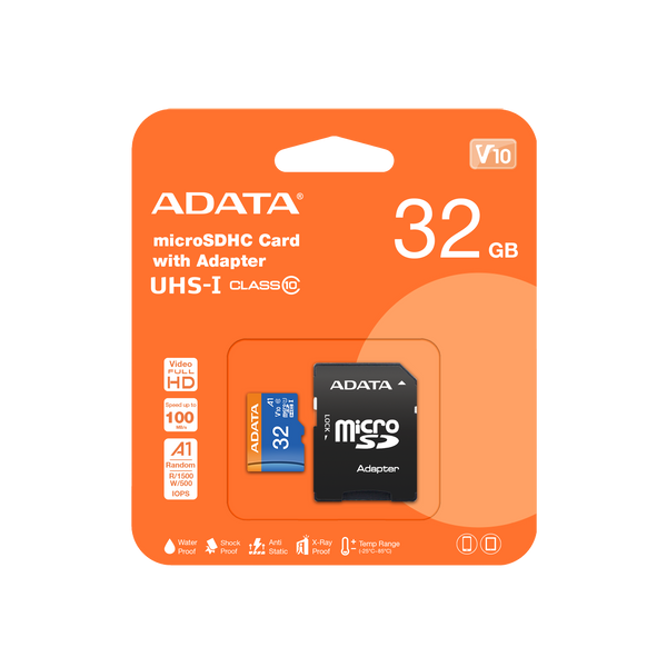 ADATA Premier 32GB MicroSDHC Card with Adapter, V10