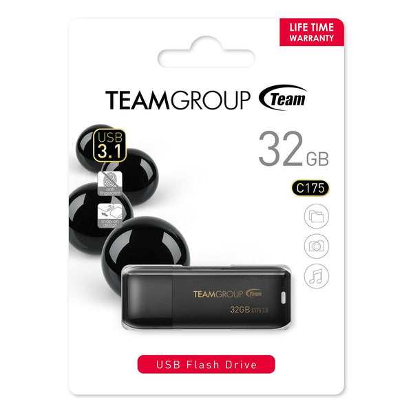 Teamgroup 32GB C175 USB3.2 Sliding Flash Drive Black