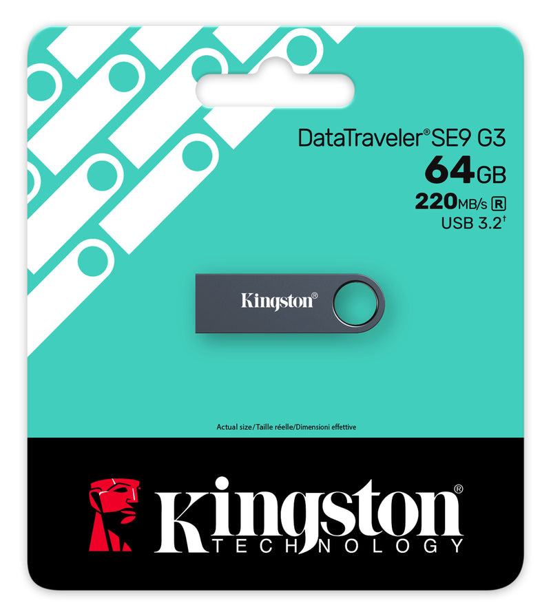 Kingston 64GB DataTraveler SE9 G3 USB Flash Drive, Dark Nickel