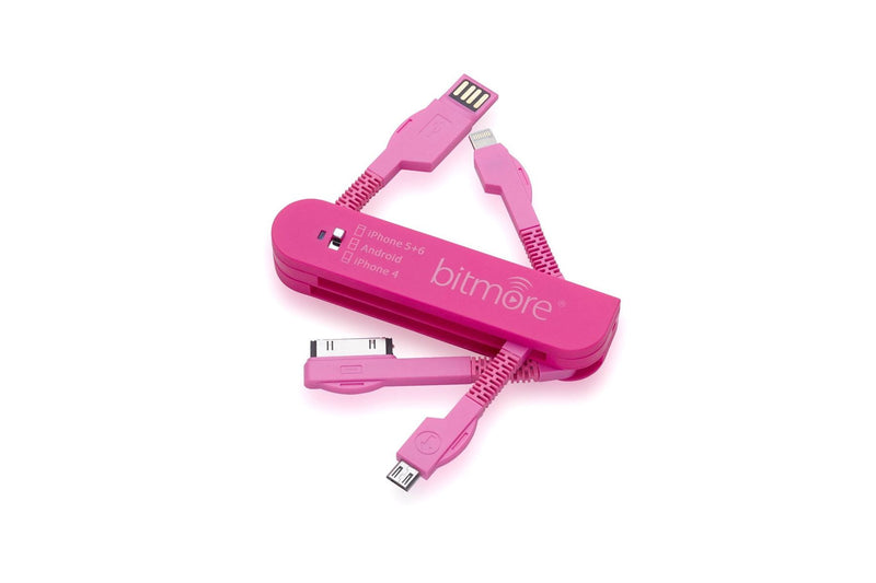 Bitmore Chargeand Sync Cable- Swiss Army style- Pink