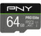 PNY Pro Elite 64GB MicroSDXC Card, A1, V30, U3, 100MB/s