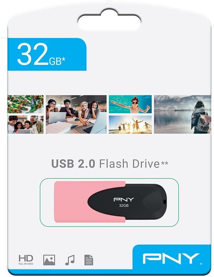 PNY 32GB Attache 4 Pastel Coral USB Flash Drive