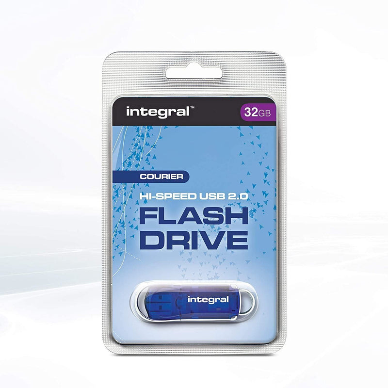 Integral 32GB  Courier USB Flash Drive Blue 5 pack FFP packaging