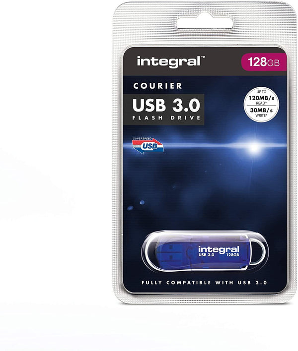 Integral 128GB Courier USB 3.0 Flash Drive Blue