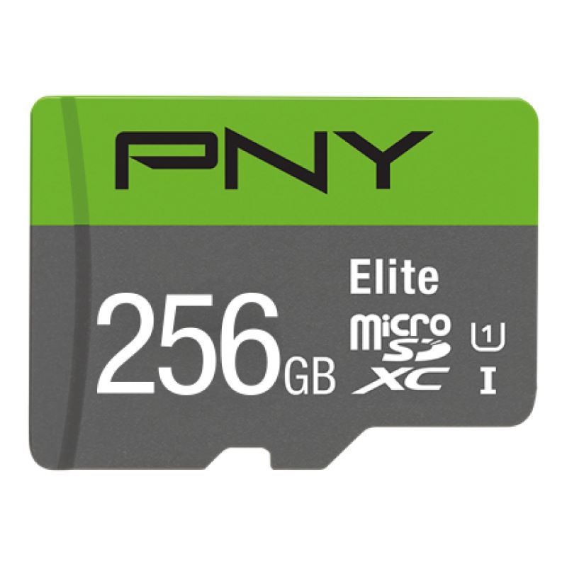PNY Elite 256GB MicroSDXC Card 100MB/s, V10,  with SD adapter
