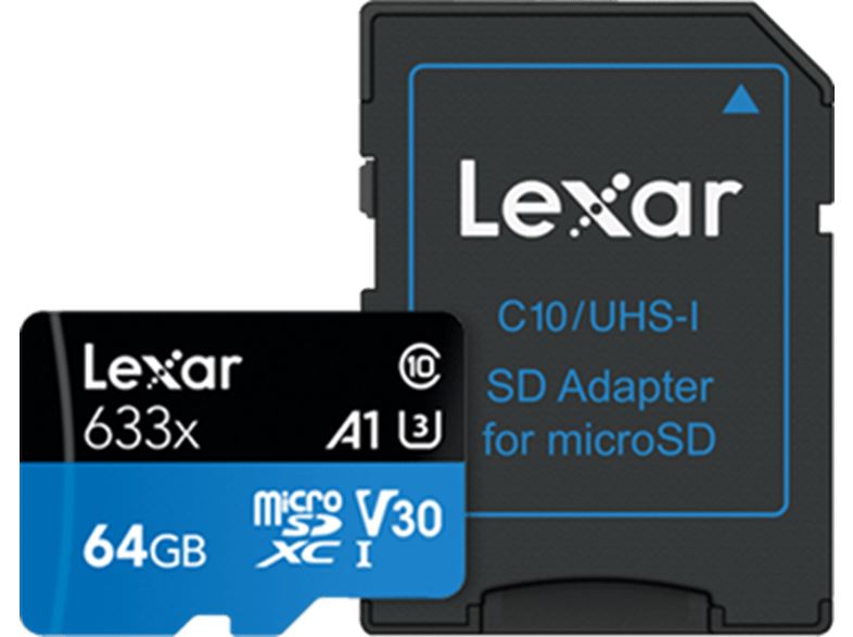 Lexar High-Performance 64GB MicroSDXC, U3, V30, A1, 95MB/s