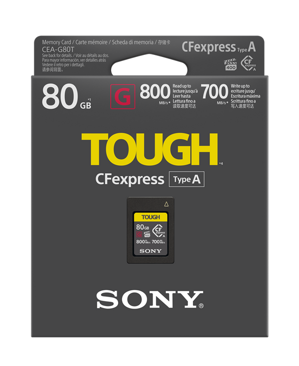 Sony 80GB G Series Tough Cfexpress Type A card 800MB/s