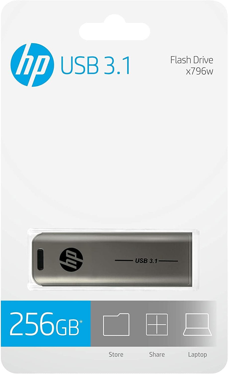 HP 256GB USB 3.1 Flash Drive, Metal Housing, x796w