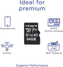 Integral Professional 64GB MicroSD SDXC Card V30, A2, 180MB/s
