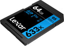 Lexar Blue Series 64GB SDXC Card 633X, U3, V30, 95MB/s