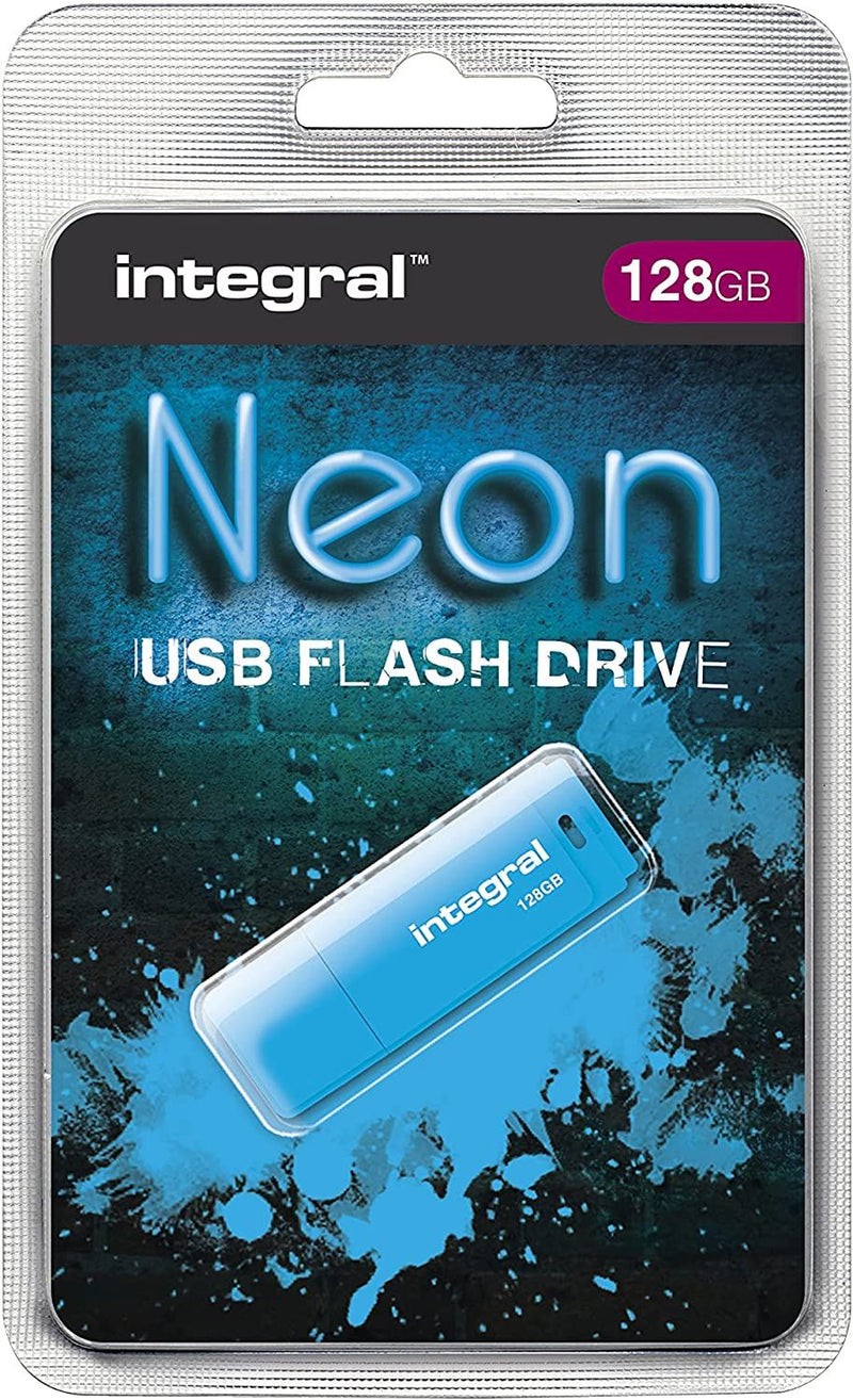 Integral 128GB Neon Blue USB Flash Drive