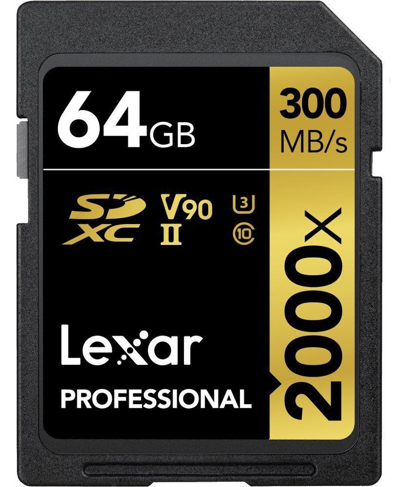 Lexar Professional 64GB SDXC Card 2000X, UHS-II, U3, V90, 300MB/s