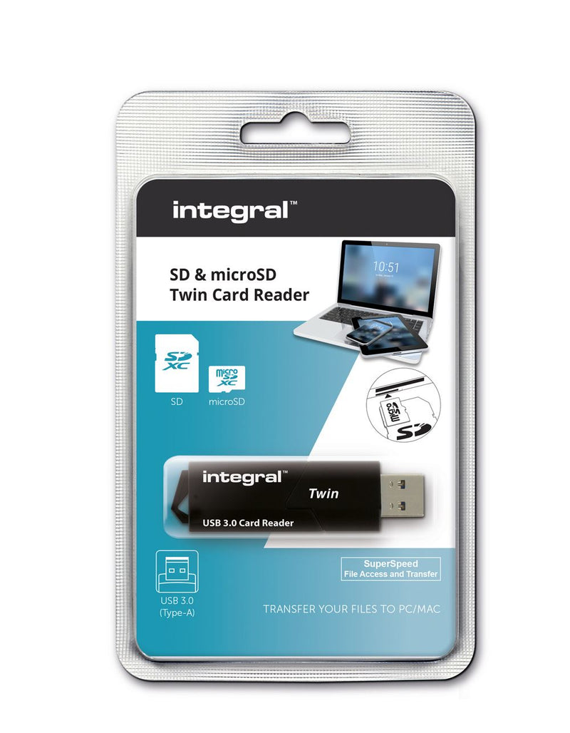 Integral Dual Slot SD/MicroSD card Reader USB 3.0