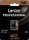 Lexar Professional 128GB SDXC Card 667X, U3, V30, 100MB/s