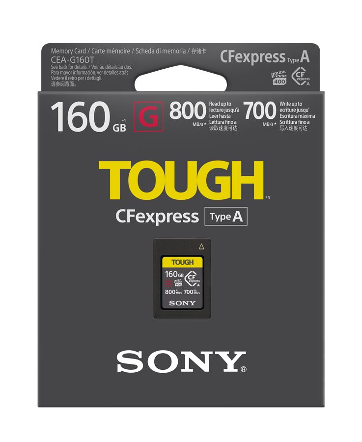 Sony 160GB G Series Tough Cfexpress Type A card 800MB/s
