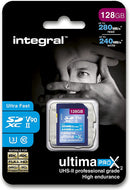 Integral 128GB ULTIMAPRO X2 SDXC Card, High Endurance, 280/240MB,UHS-II, V90