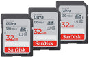 Sandisk 32GB Ultra SDHC card UHS-I, 120MB/s- 3 pack