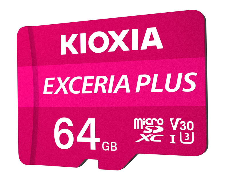 Kioxia Exceria Plus 64GB MicroSDXC card, V30, U3, A1, 100MB/s
