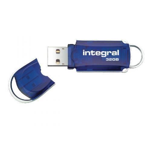 Integral 32GB  Courier USB Flash Drive Blue 10 pack FFP packaging
