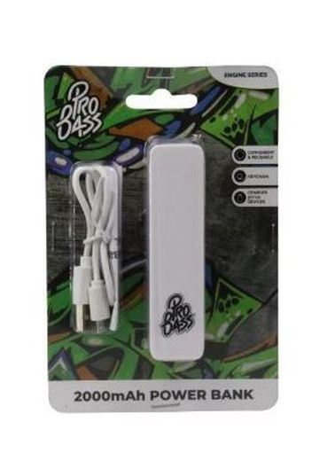 Pro Bass 2000mAh Powerbank, White