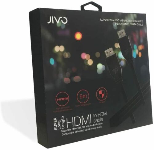 Jivo HDMI Cable with Ethernet, 3D and Audio Return support, 5m